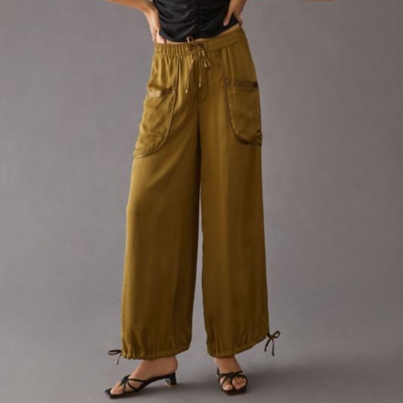 Anthropologie Silky Balloon Leg Cargo Joggers M - Picture 4 of 6